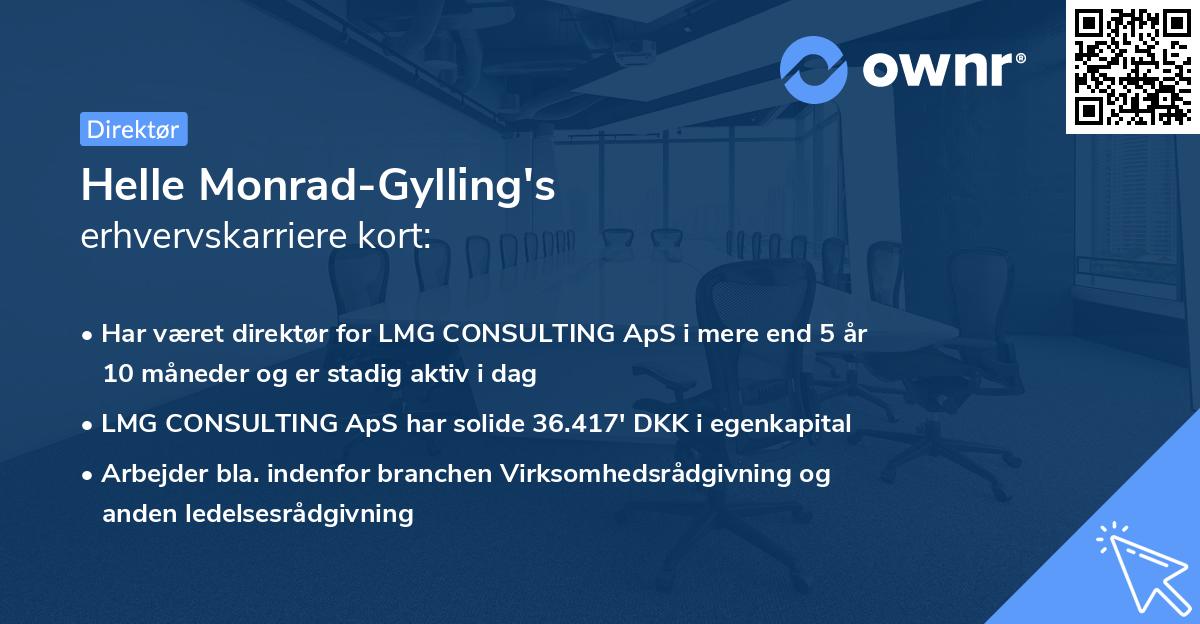 Helle Monrad-Gylling's erhvervskarriere kort