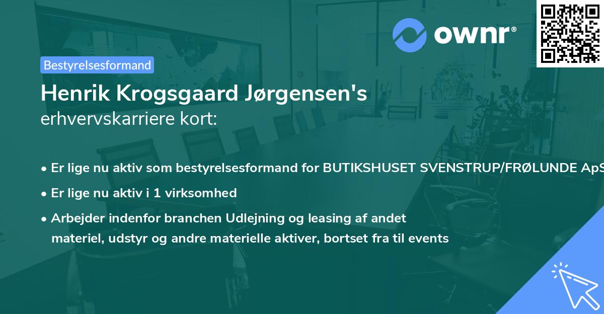 Henrik Krogsgaard Jørgensen's erhvervskarriere kort