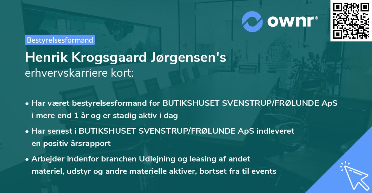 Henrik Krogsgaard Jørgensen's erhvervskarriere kort