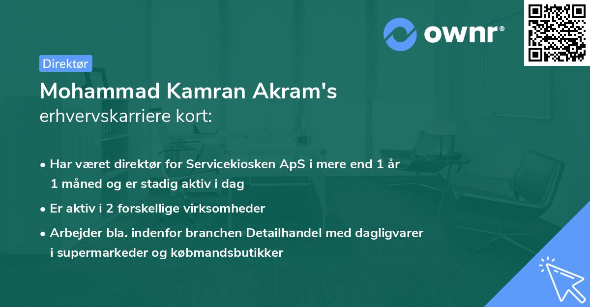 Mohammad Kamran Akram's erhvervskarriere kort