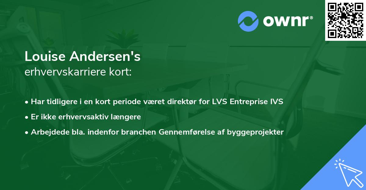 Louise Andersen's erhvervskarriere kort