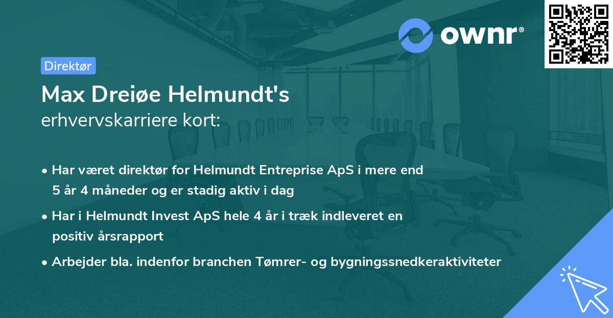 Max Dreiøe Helmundt's erhvervskarriere kort
