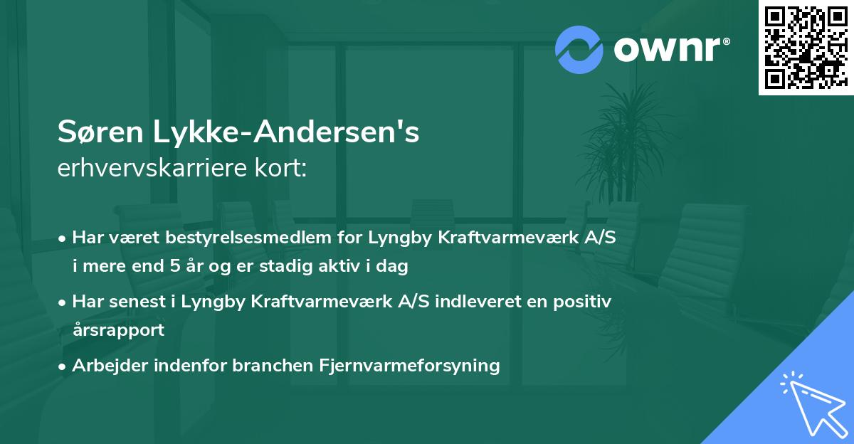 Søren Lykke-Andersen's erhvervskarriere kort