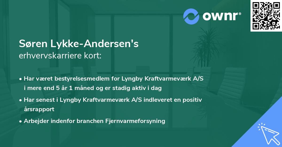 Søren Lykke-Andersen's erhvervskarriere kort