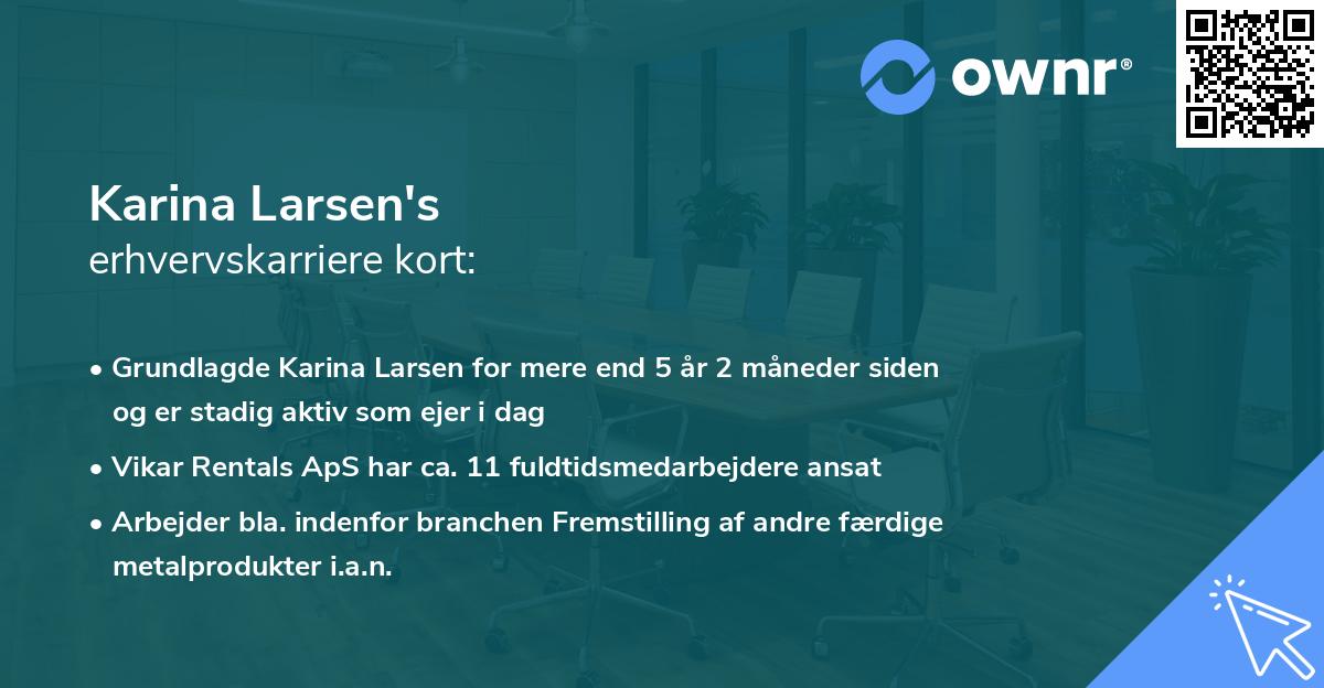 Karina Larsen's erhvervskarriere kort