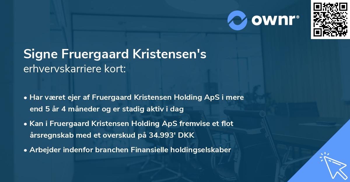 Signe Fruergaard Kristensen's erhvervskarriere kort