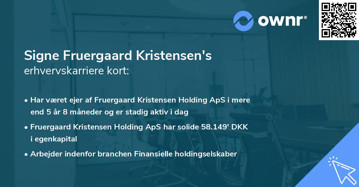 Signe Fruergaard Kristensen's erhvervskarriere kort