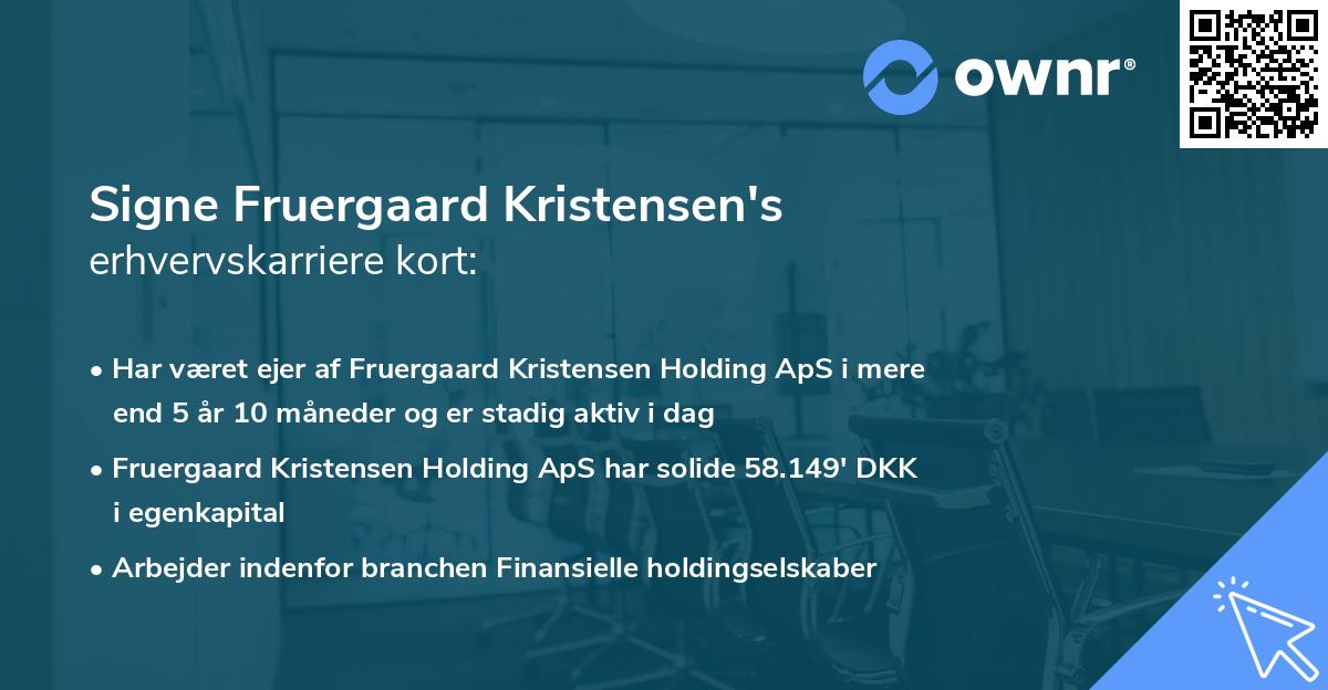 Signe Fruergaard Kristensen's erhvervskarriere kort