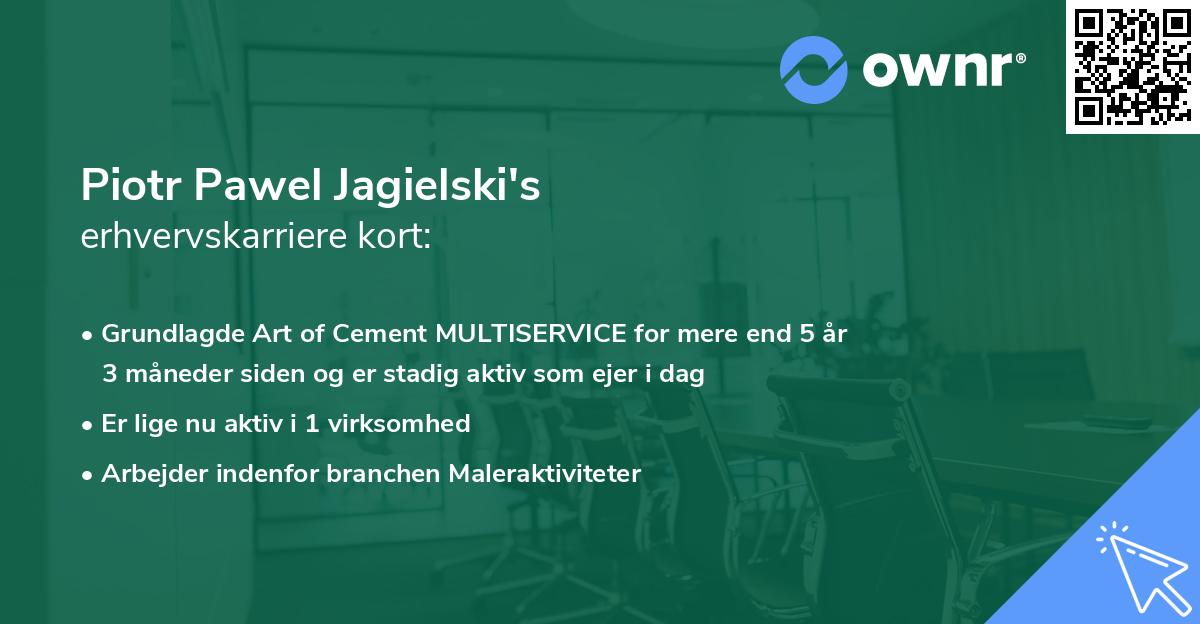 Piotr Pawel Jagielski's erhvervskarriere kort