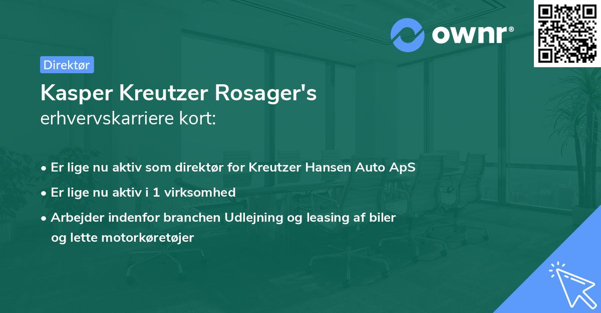 Kasper Kreutzer Rosager's erhvervskarriere kort