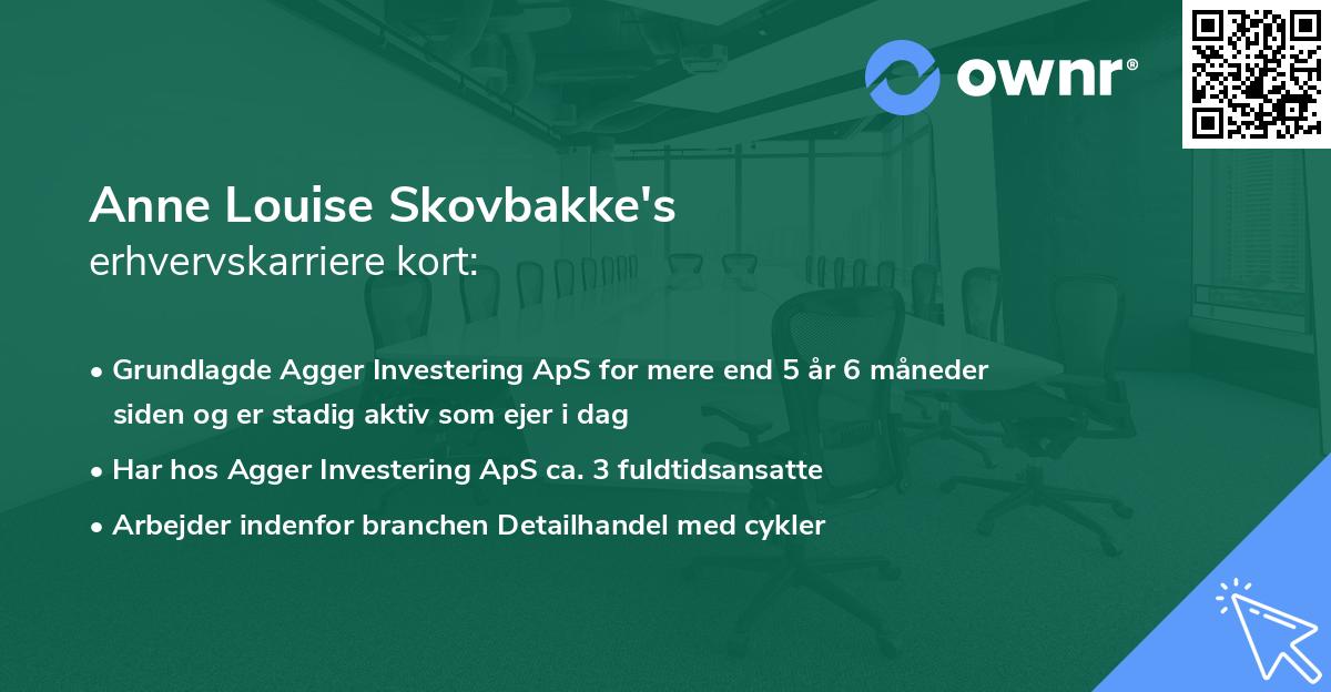 Anne Louise Skovbakke's erhvervskarriere kort