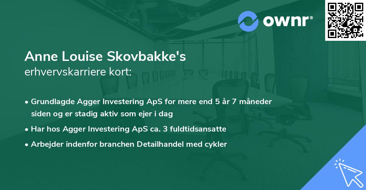 Anne Louise Skovbakke's erhvervskarriere kort