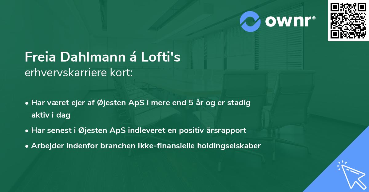 Freia Dahlmann á Lofti's erhvervskarriere kort