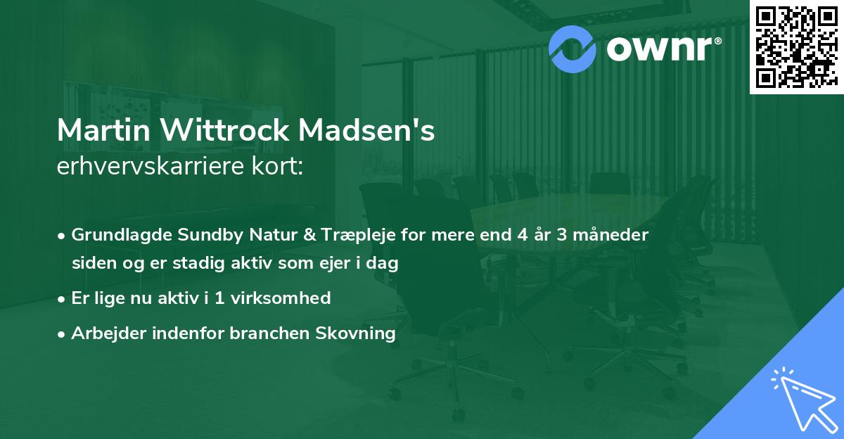 Martin Wittrock Madsen's erhvervskarriere kort