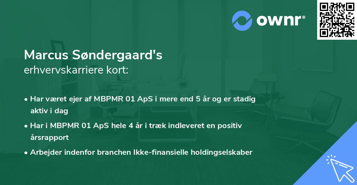 Marcus Søndergaard's erhvervskarriere kort