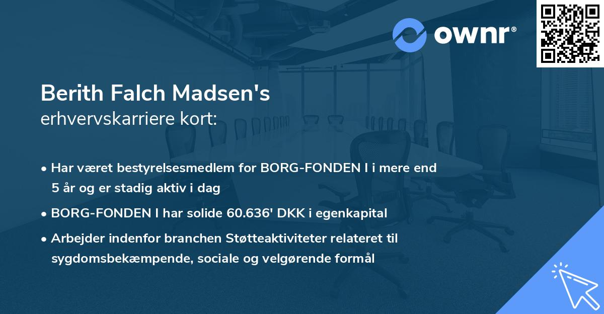 Berith Falch Madsen's erhvervskarriere kort