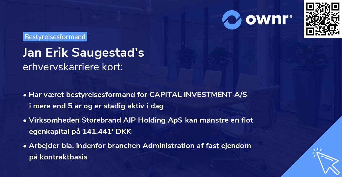 Jan Erik Saugestad's erhvervskarriere kort
