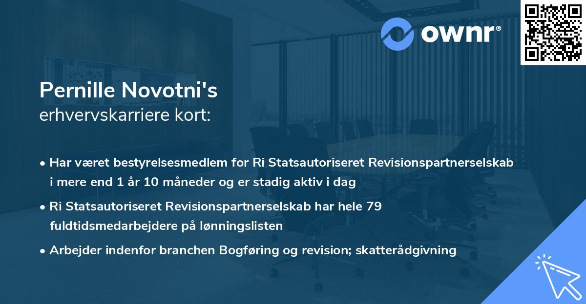 Pernille Novotni's erhvervskarriere kort
