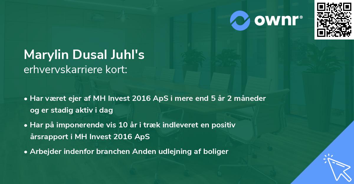 Marylin Dusal Juhl's erhvervskarriere kort