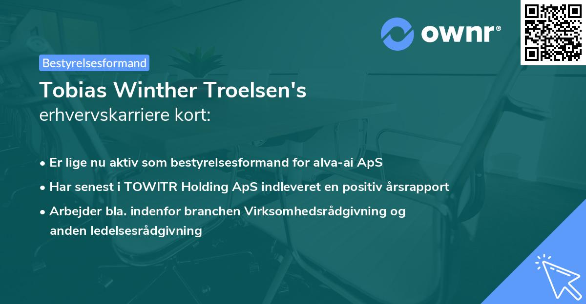 Tobias Winther Troelsen's erhvervskarriere kort