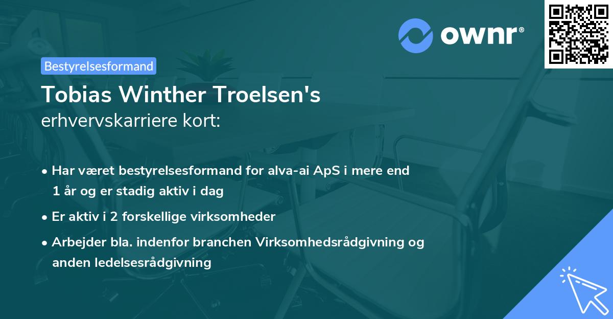 Tobias Winther Troelsen's erhvervskarriere kort