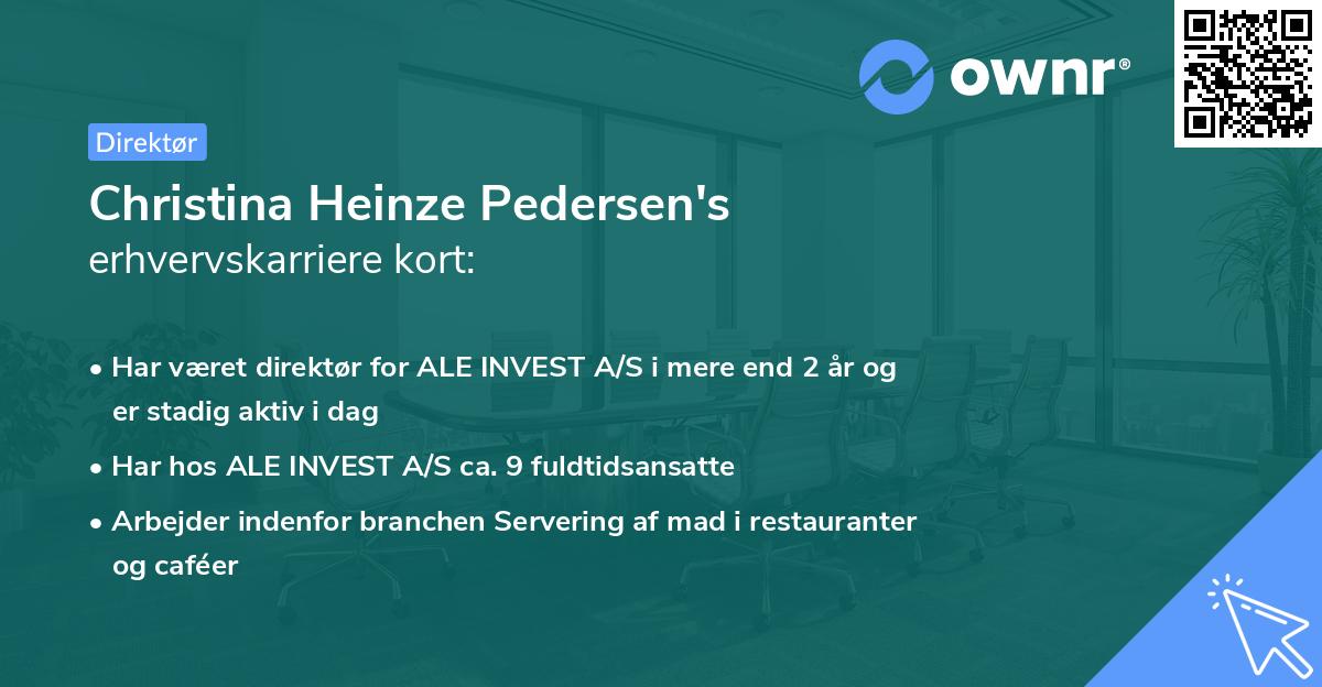 Christina Heinze Pedersen's erhvervskarriere kort
