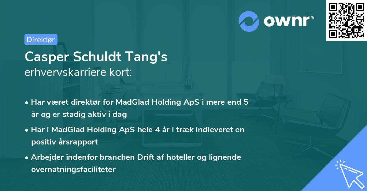 Casper Schuldt Tang's erhvervskarriere kort