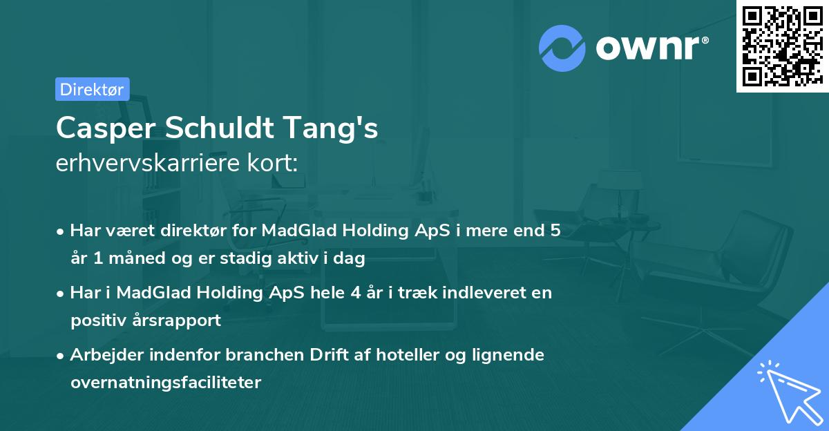 Casper Schuldt Tang's erhvervskarriere kort