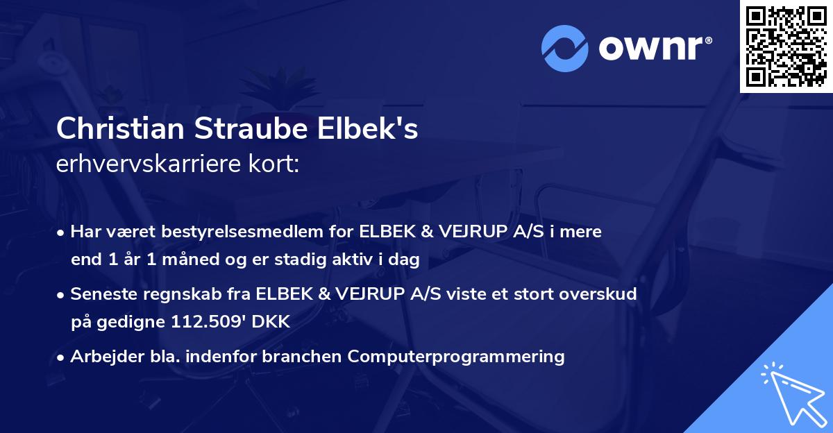 Christian Straube Elbek's erhvervskarriere kort