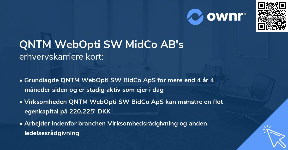 QNTM WebOpti SW MidCo AB's erhvervskarriere kort