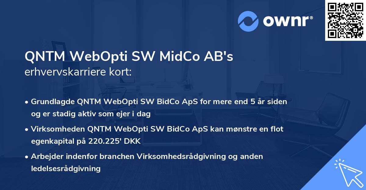 QNTM WebOpti SW MidCo AB's erhvervskarriere kort