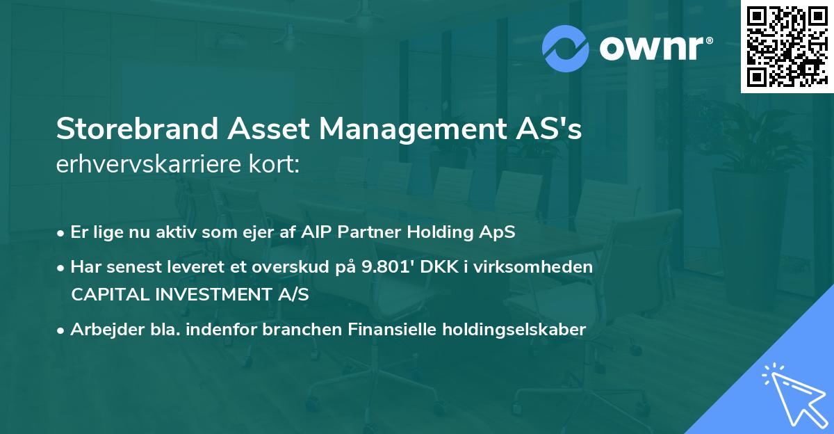 Storebrand Asset Management AS's erhvervskarriere kort