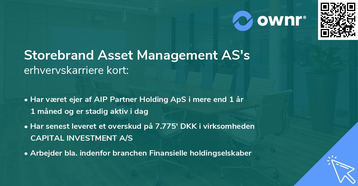 Storebrand Asset Management AS's erhvervskarriere kort