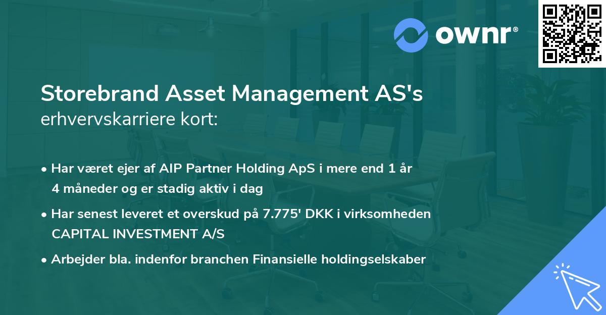 Storebrand Asset Management AS's erhvervskarriere kort
