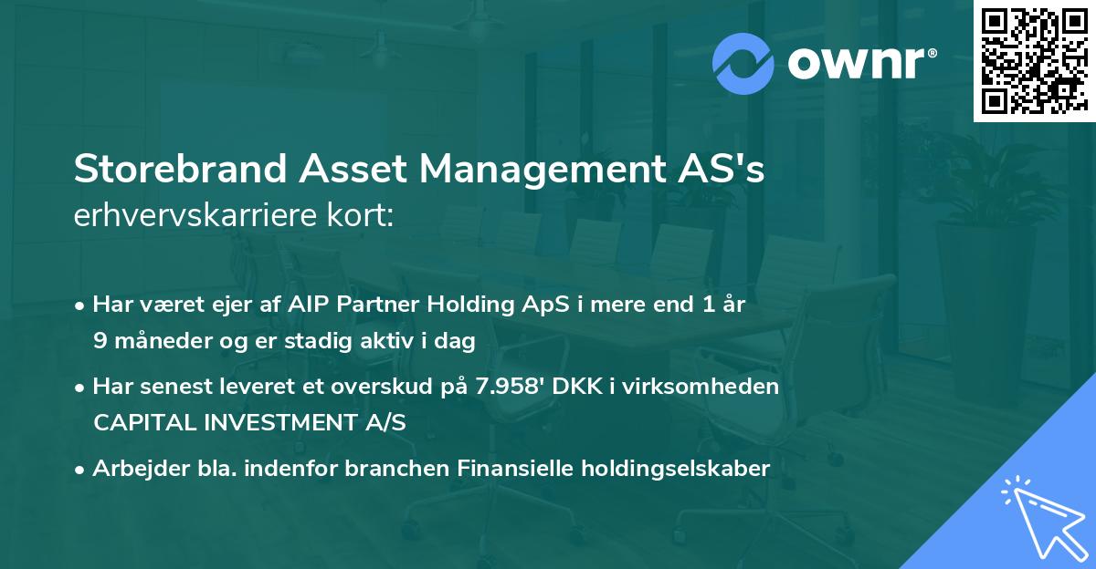 Storebrand Asset Management AS's erhvervskarriere kort