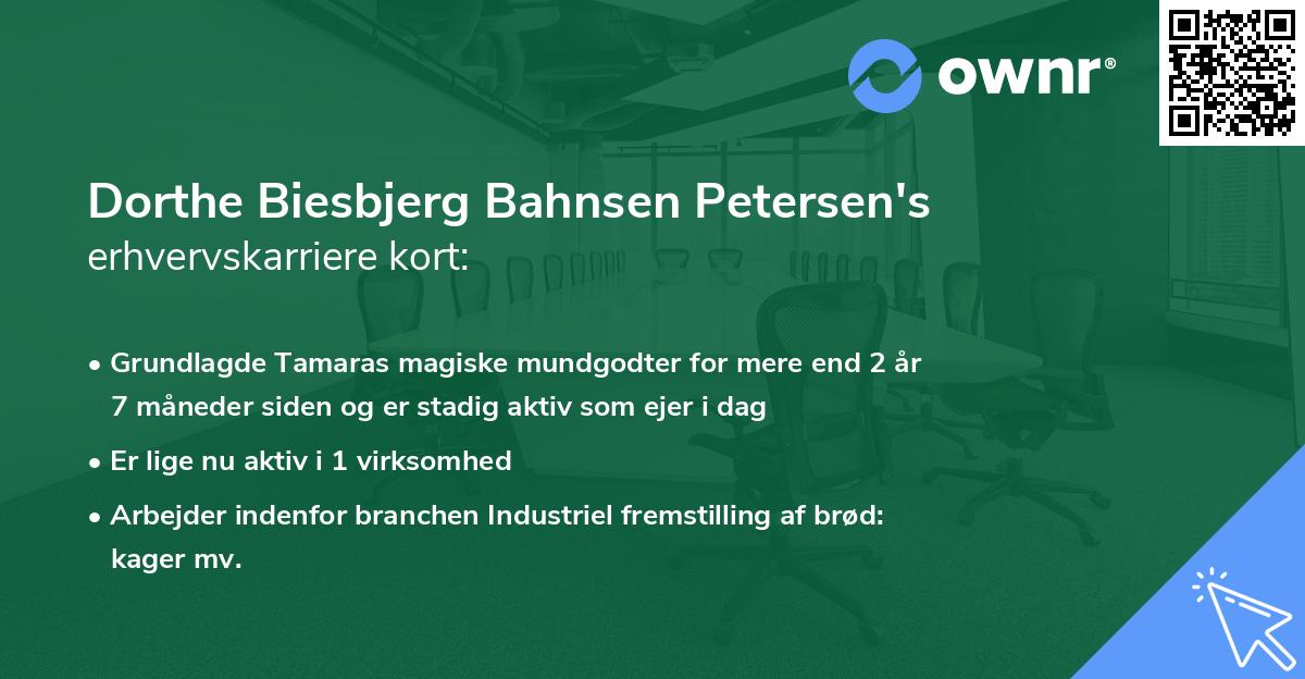 Dorthe Biesbjerg Bahnsen Petersen's erhvervskarriere kort
