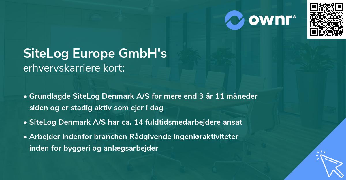 SiteLog Europe GmbH's erhvervskarriere kort