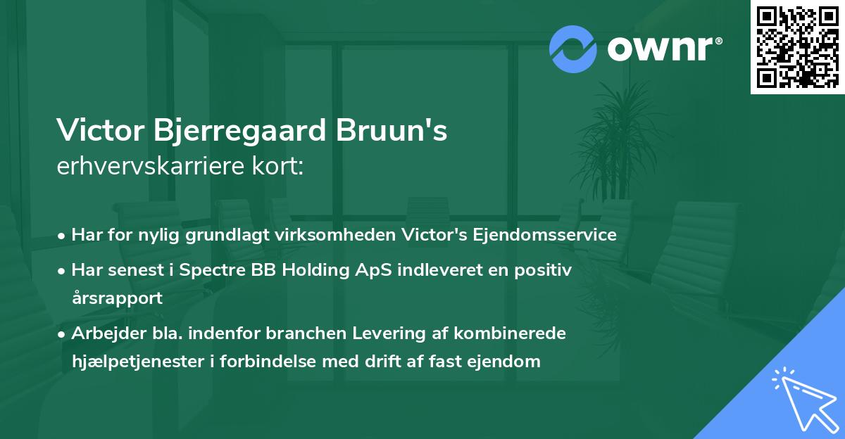 Victor Bjerregaard Bruun's erhvervskarriere kort