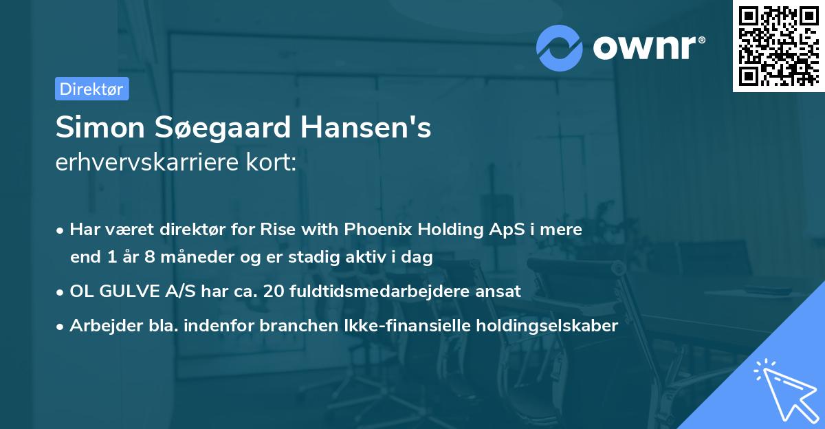 Simon Søegaard Hansen's erhvervskarriere kort