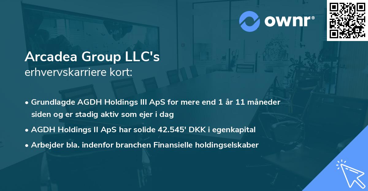 Arcadea Group LLC's erhvervskarriere kort