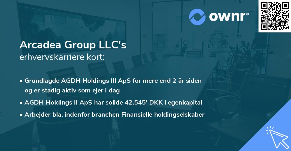 Arcadea Group LLC's erhvervskarriere kort