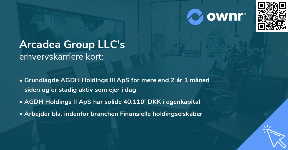 Arcadea Group LLC's erhvervskarriere kort