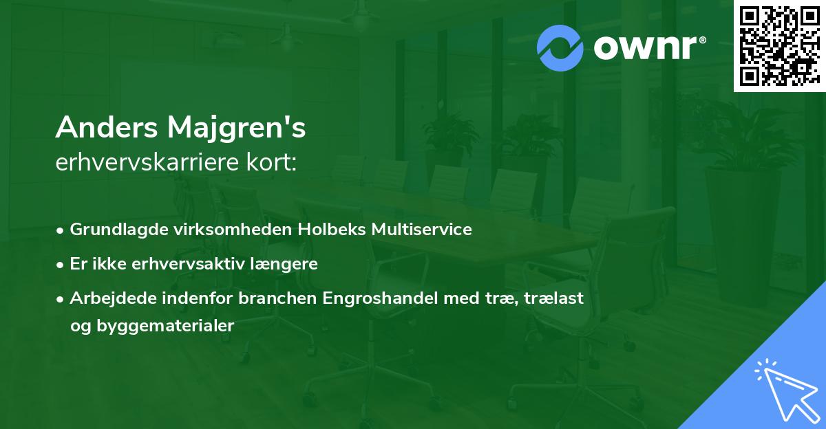 Anders Majgren's erhvervskarriere kort