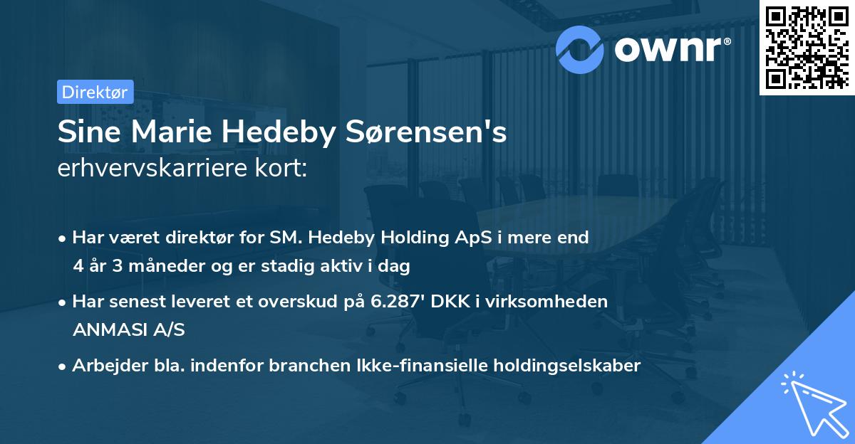 Sine Marie Hedeby Sørensen's erhvervskarriere kort