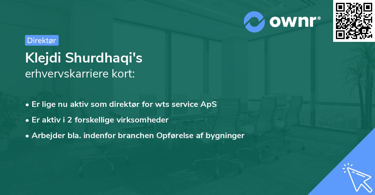 Klejdi Shurdhaqi's erhvervskarriere kort