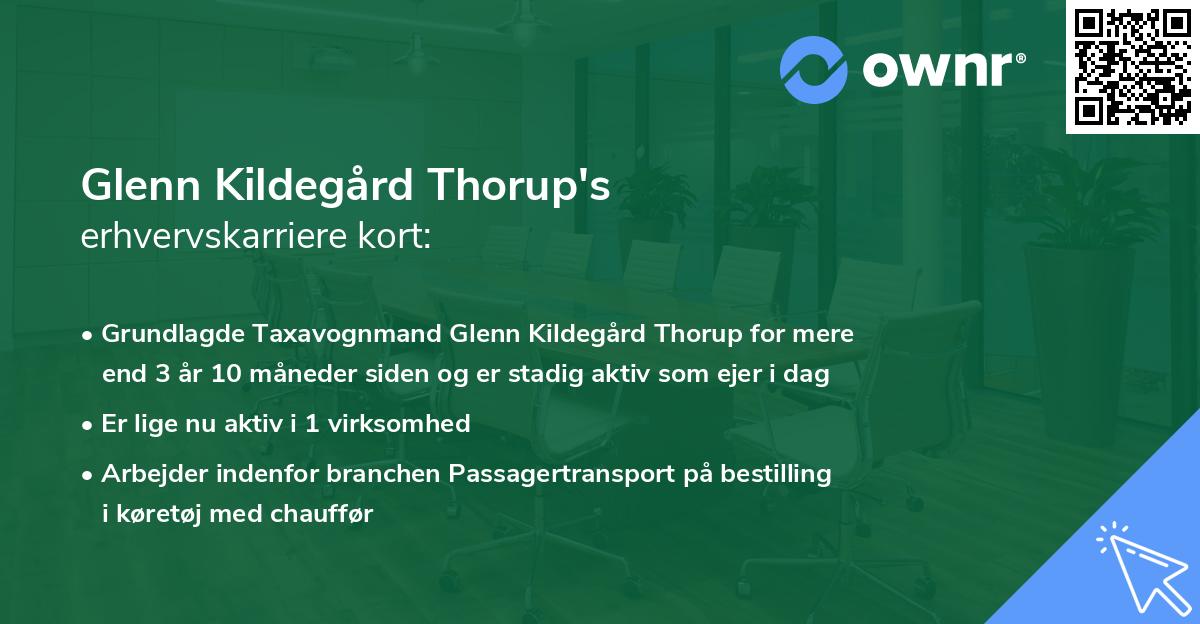 Glenn Kildegård Thorup's erhvervskarriere kort