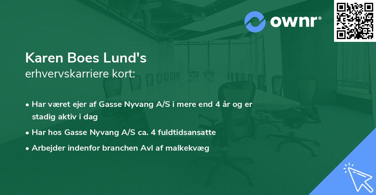 Karen Boes Lund's erhvervskarriere kort