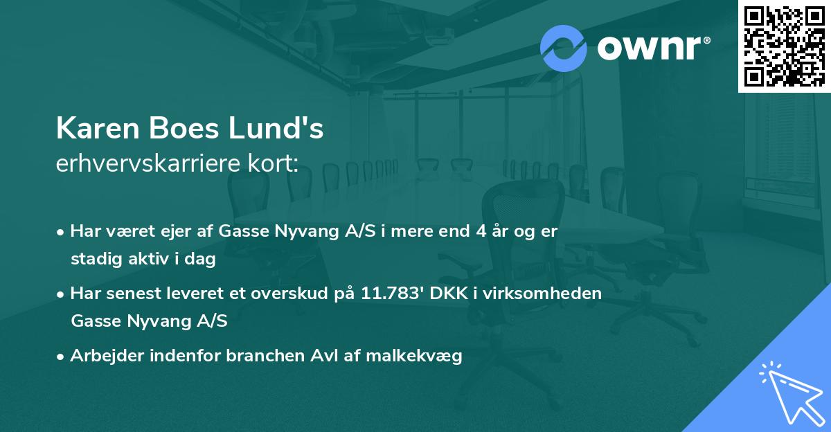 Karen Boes Lund's erhvervskarriere kort