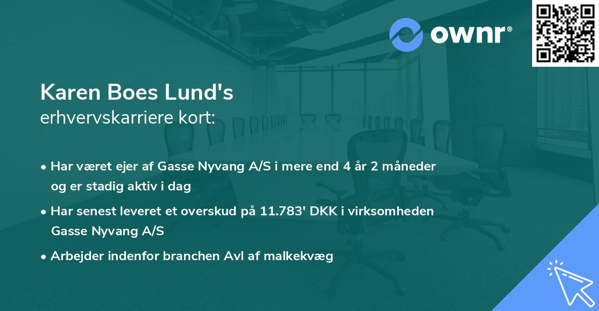 Karen Boes Lund's erhvervskarriere kort