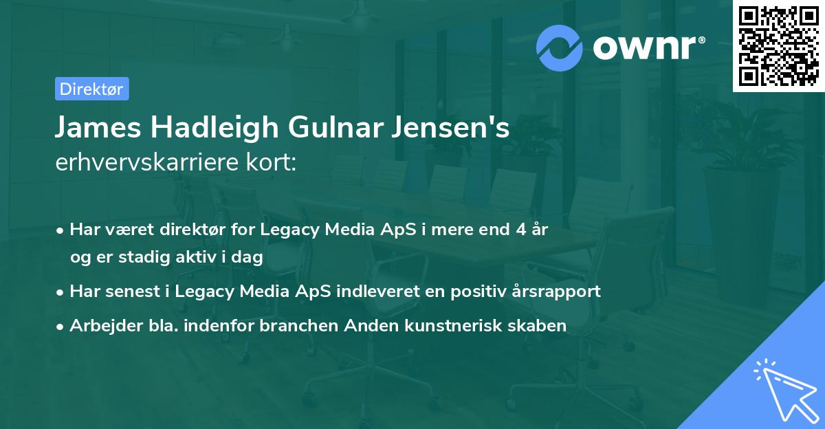 James Hadleigh Gulnar Jensen's erhvervskarriere kort